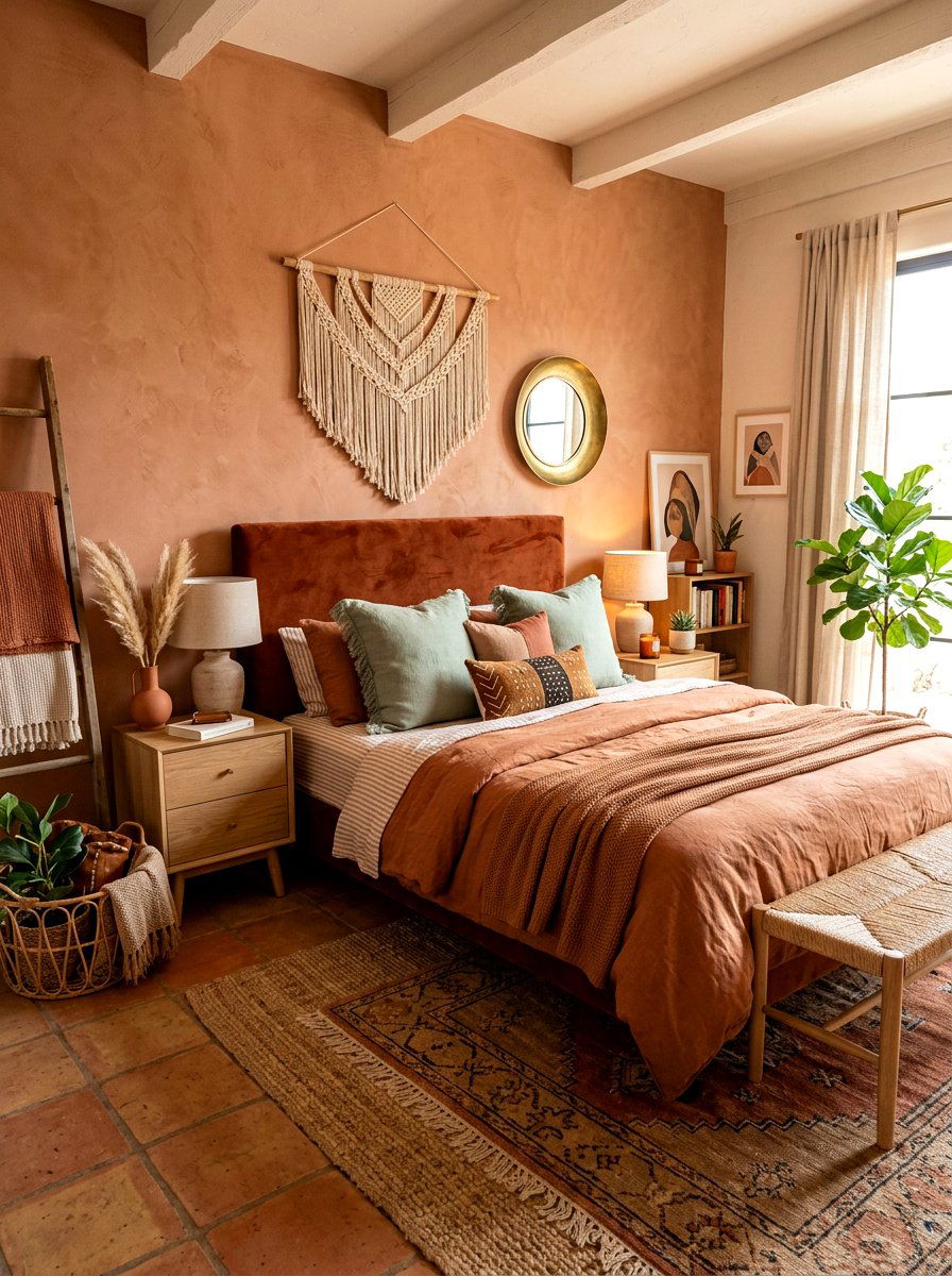 Terracotta bedroom - 30 terracotta decor ideas