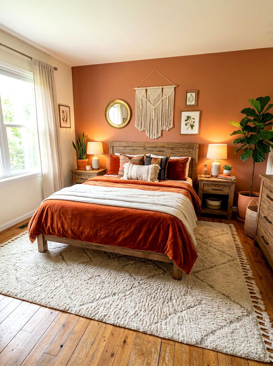 Terracotta bedroom decor - 30 earthy bedroom ideas
