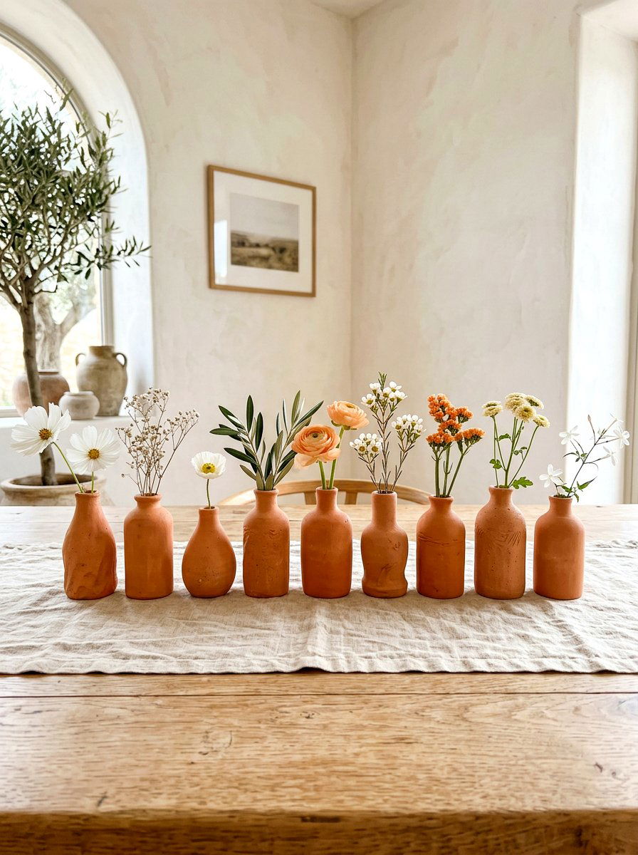 Terracotta bud vase - 30 neutral tablescape ideas