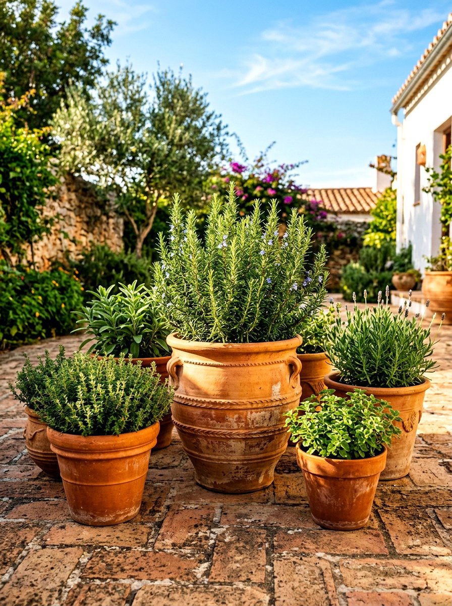 Terracotta clay pots - 30 front yard planter ideas