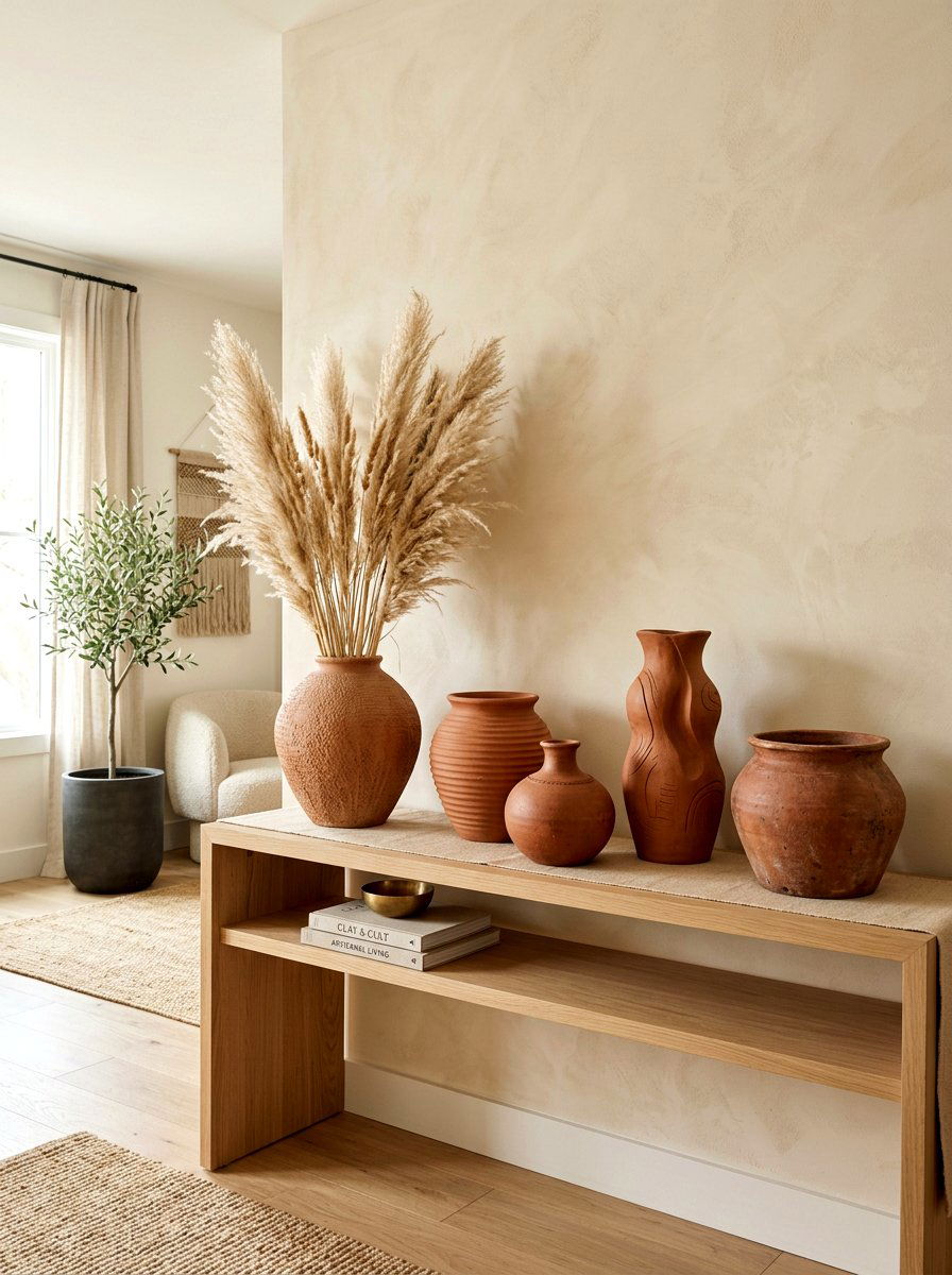 Terracotta clay vases - 30 terracotta decor ideas