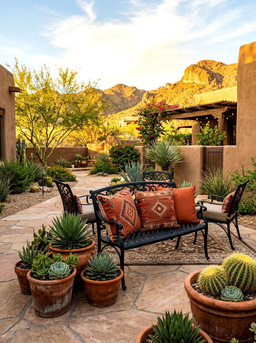 Terracotta earth tone outdoor pillow - 30 outdoor throw pillow ideas