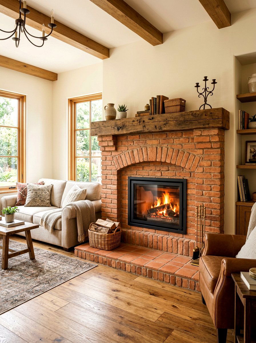 Terracotta fireplace hearth - 30 terracotta decor ideas