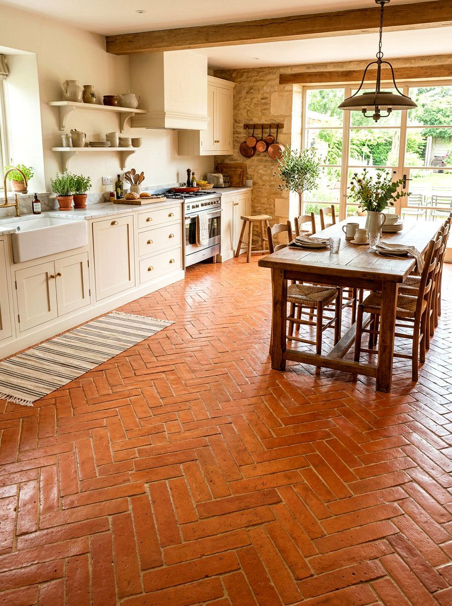 Terracotta floor tiles - 30 French country kitchen ideas