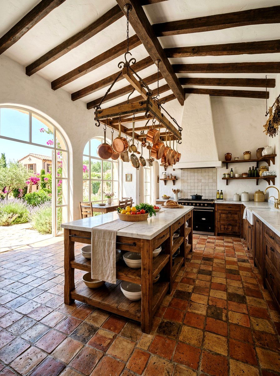 Terracotta floor tiles - 30 Mediterranean summer decor ideas