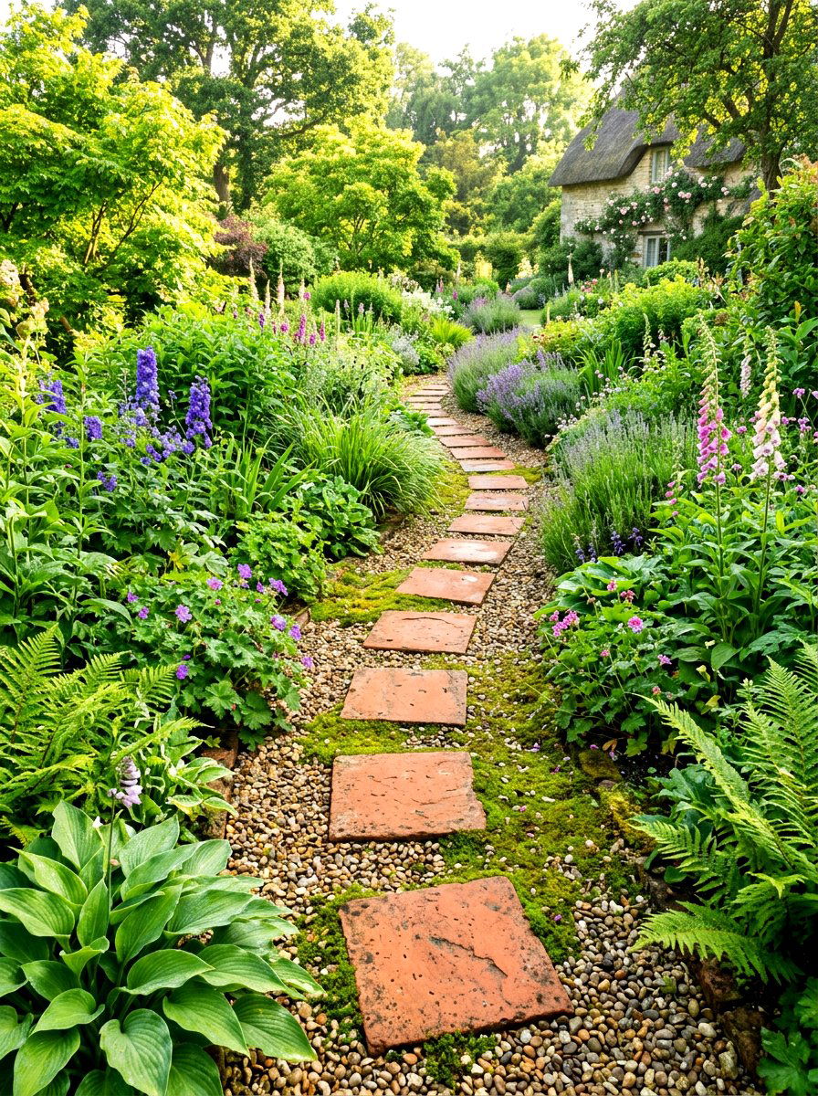 Terracotta garden path stones - 30 terracotta patio ideas