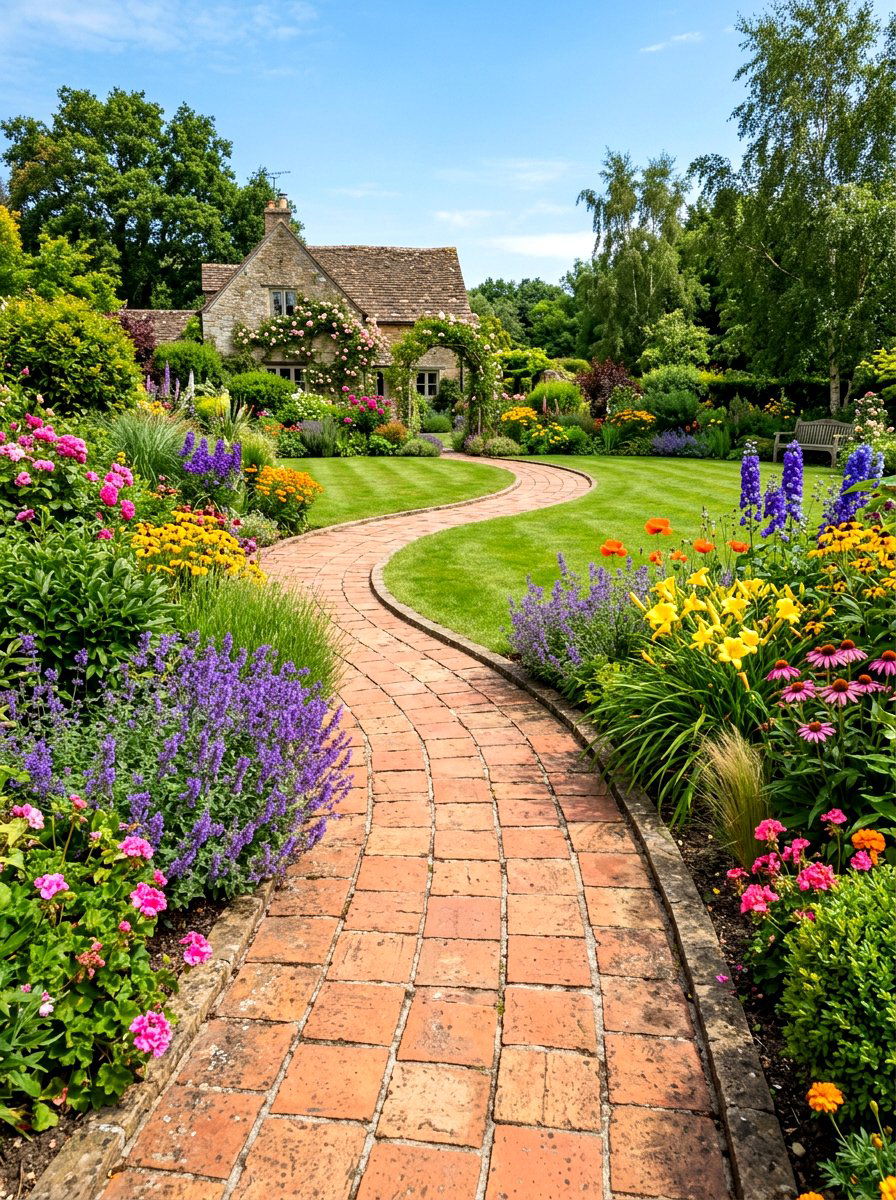 Terracotta garden path - 30 terracotta decor ideas