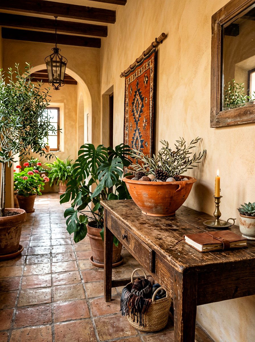 Terracotta hallway bowl - 30 entry bowl catchall ideas