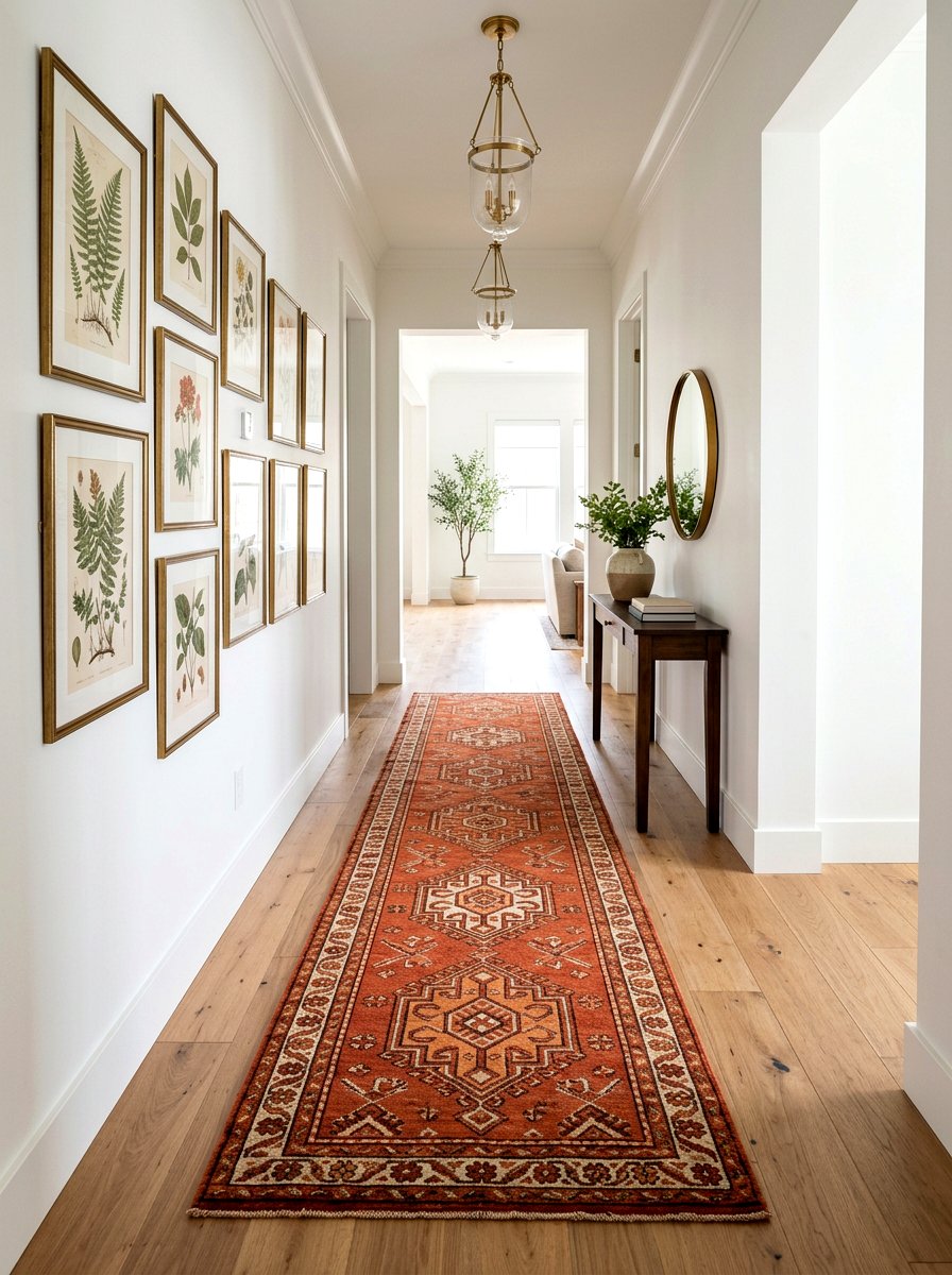 Terracotta hallway runner - 30 terracotta decor ideas
