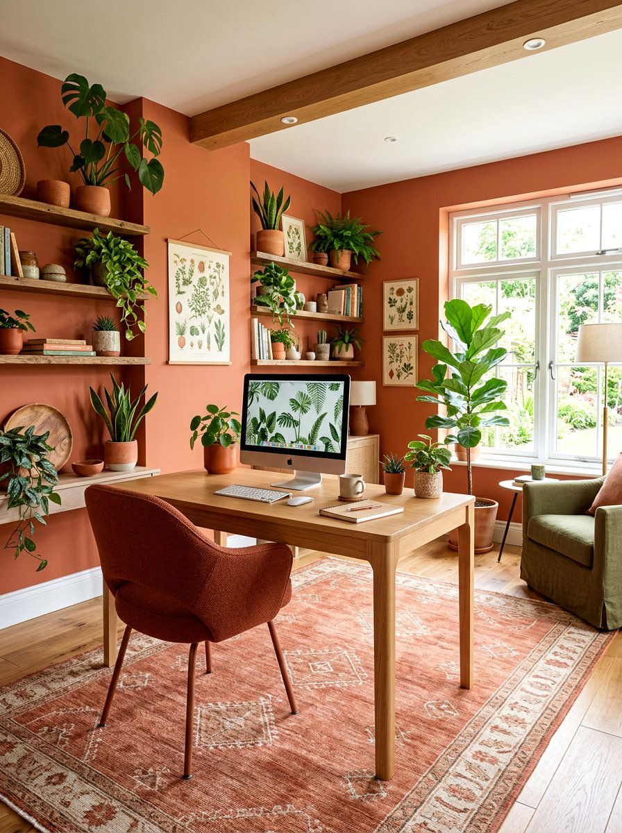 Terracotta home office - 30 terracotta decor ideas