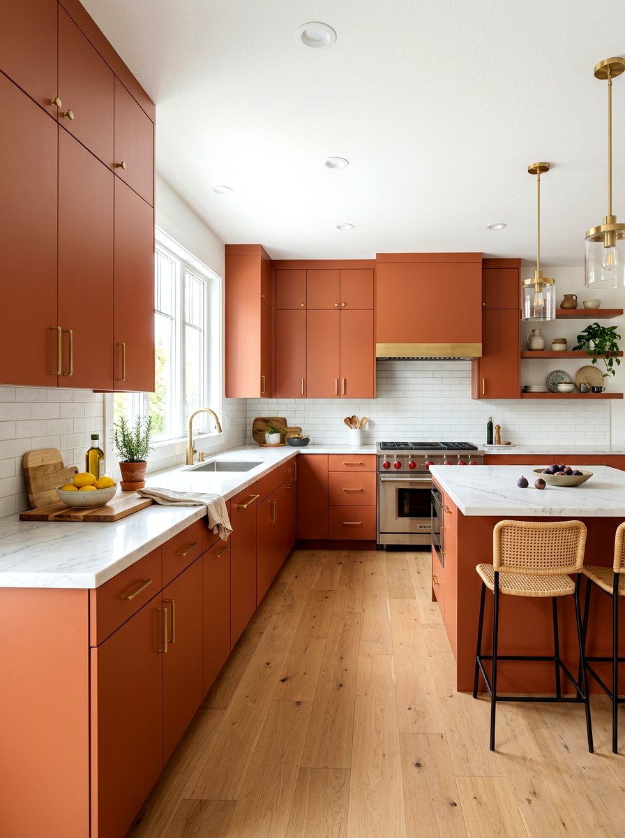 Terracotta kitchen cabinets - 30 terracotta decor ideas