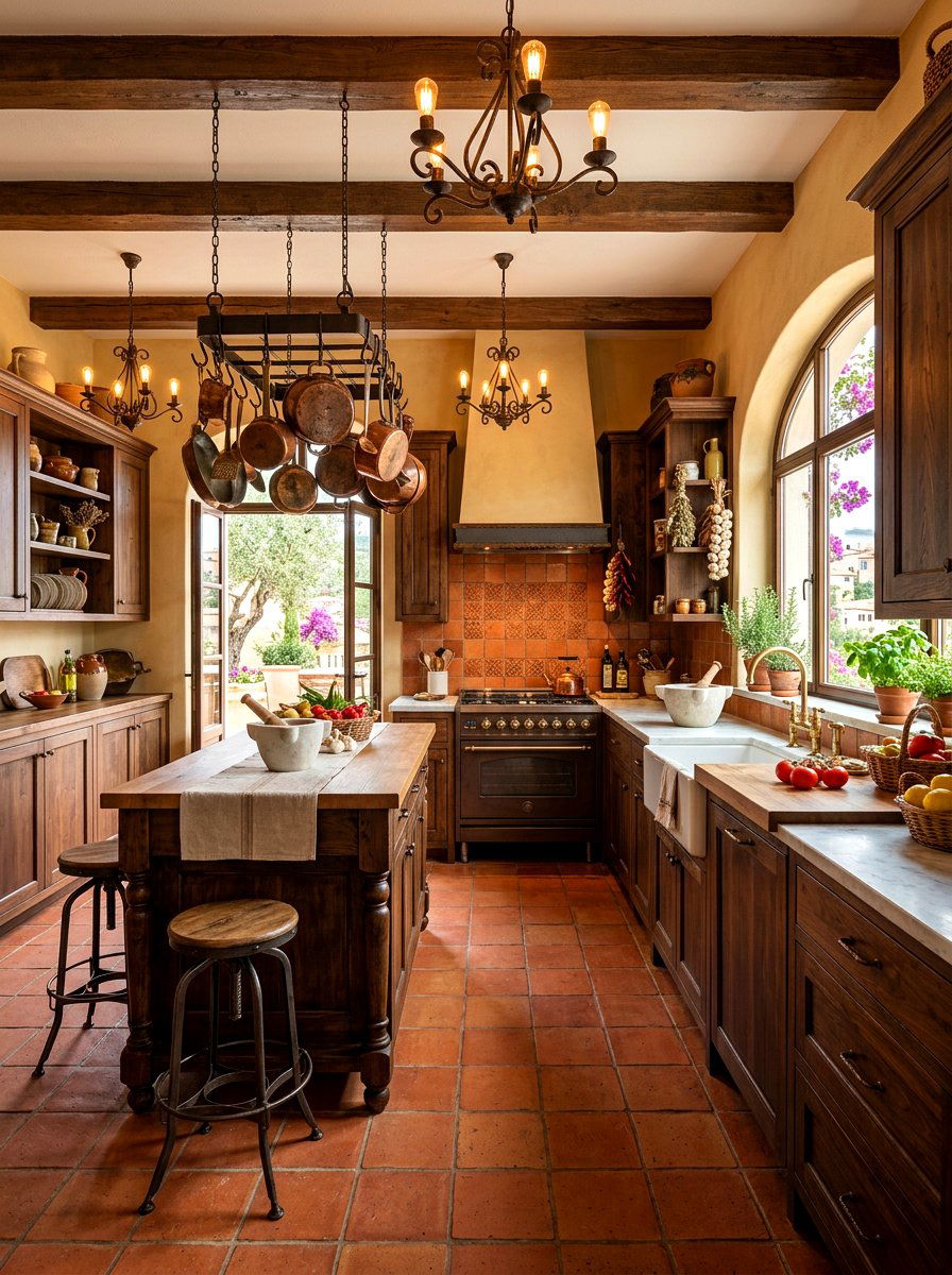 Terracotta kitchen tiles - 30 color pop kitchen ideas