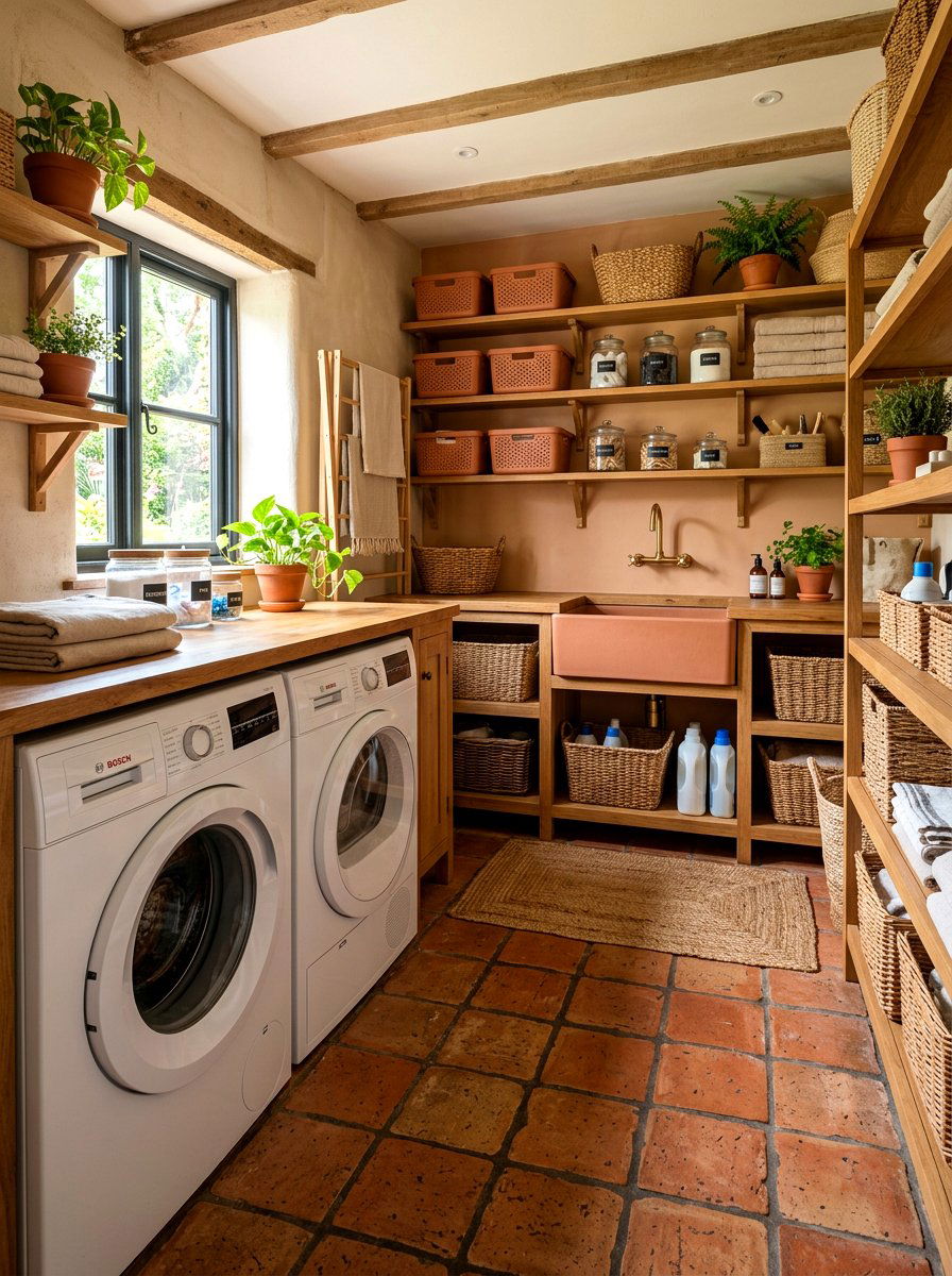 Terracotta laundry room - 30 terracotta decor ideas