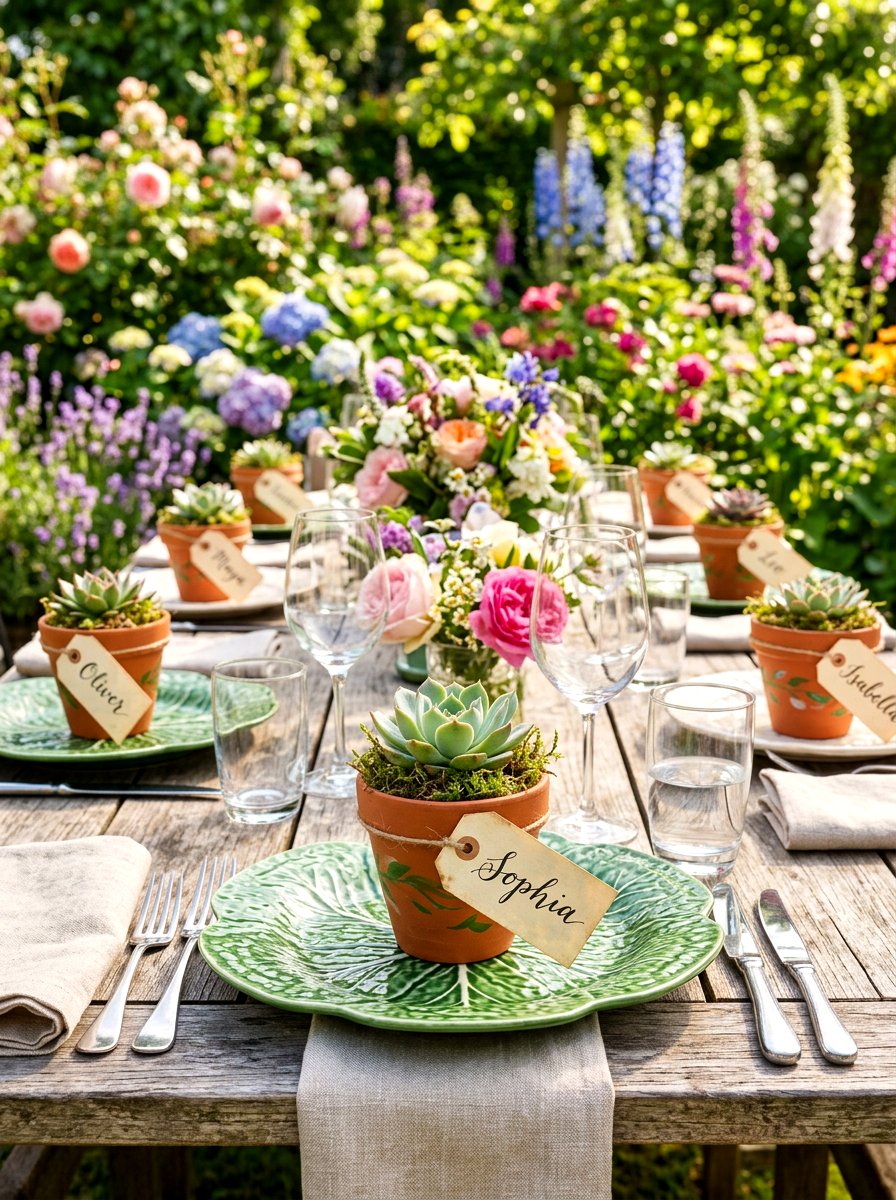 Terracotta place card - 30 cabbagecore tablescape ideas