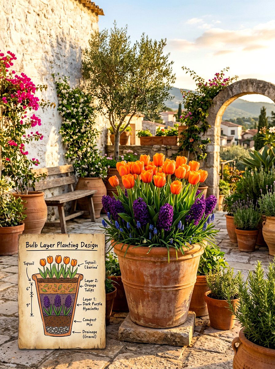 Terracotta pot bulb project - 30 bulb layer planting ideas