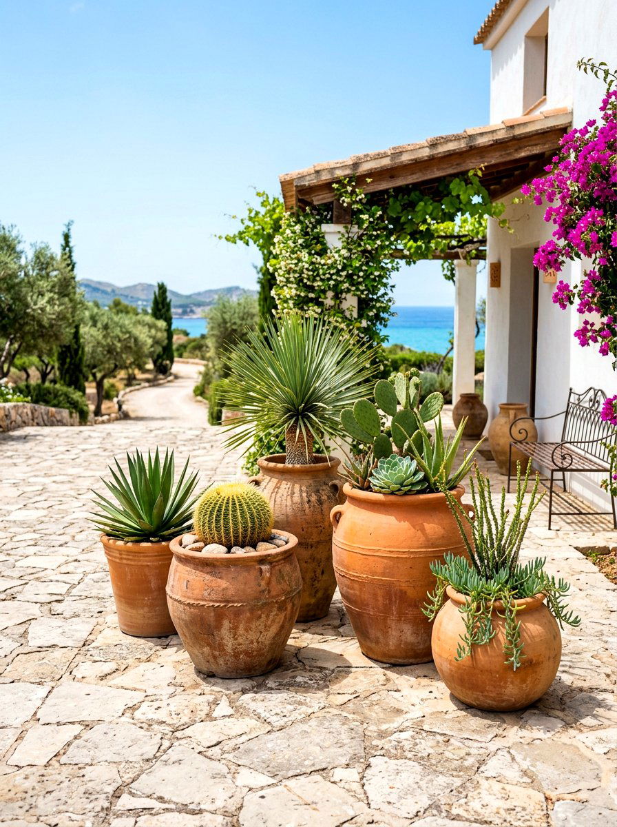 Terracotta pot grouping - 30 stoop decor ideas