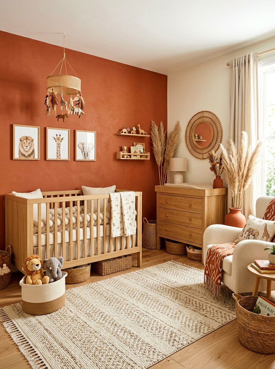 Terracotta safari nursery - 30 safari nursery ideas