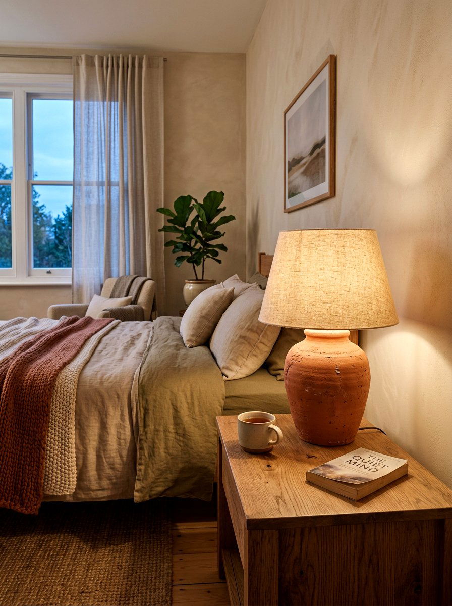 Terracotta table lamp - 30 terracotta decor ideas