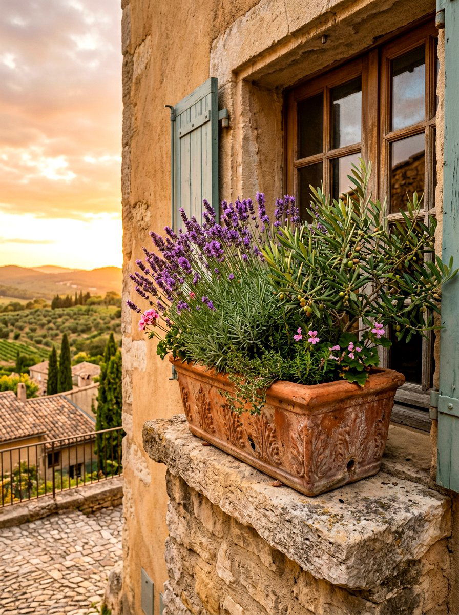 Terracotta window box - 30 window box ideas