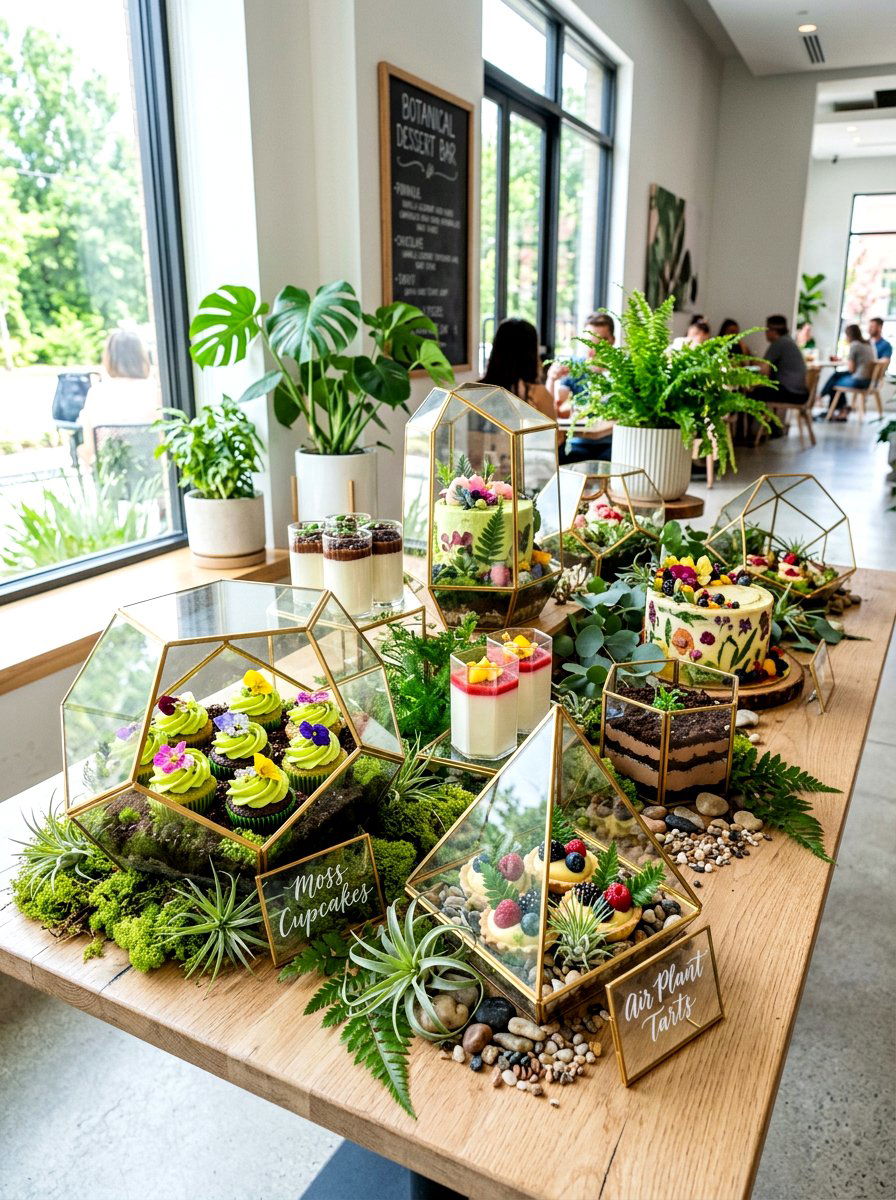 Terrarium Glass Dessert Display - 30 dessert station aesthetic ideas