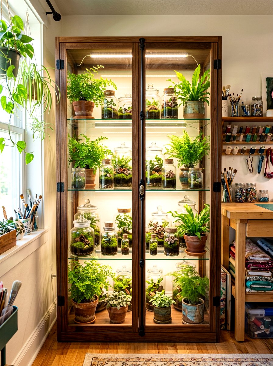 Terrarium Integrated Greenhouse Cabinet - 30 indoor greenhouse cabinet ideas