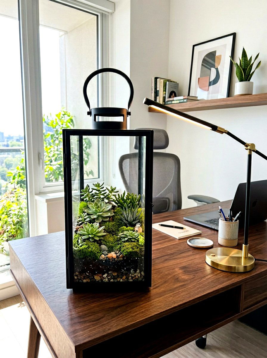 Terrarium Plant Lantern - 30 lantern decor ideas