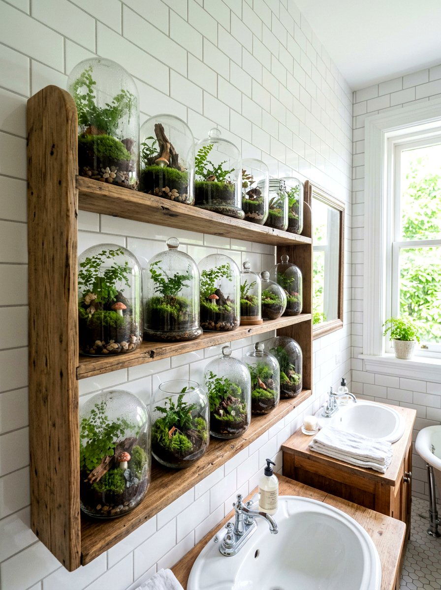 Terrarium Plant Shelf - 30 fairycore bathroom ideas