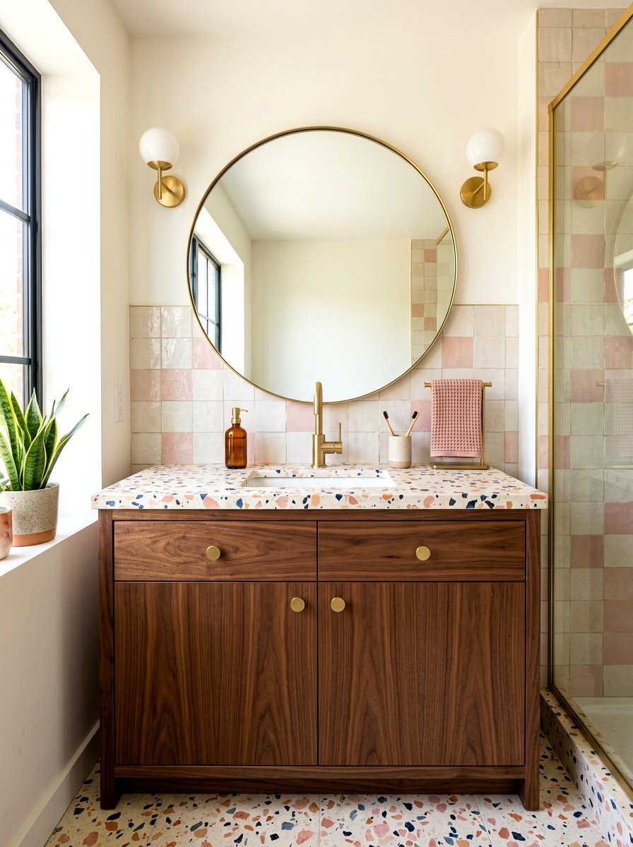 Terrazzo Bathroom Countertop - 30 nontoxic bathroom ideas