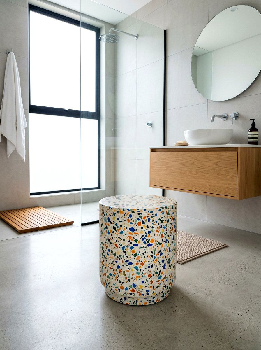 Terrazzo Bathroom Stool - 30 bathroom stool ideas