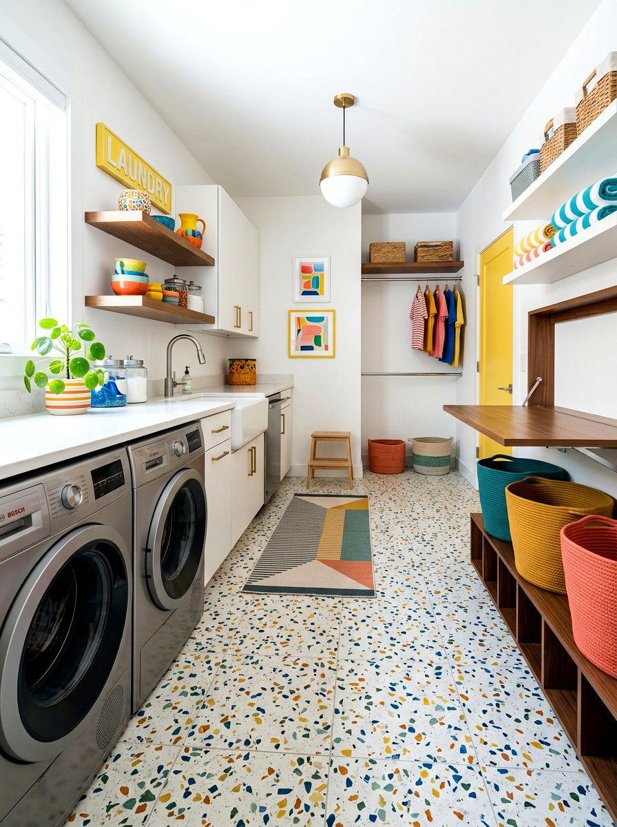 Terrazzo Floor Tile - 30 laundry room floor tile ideas