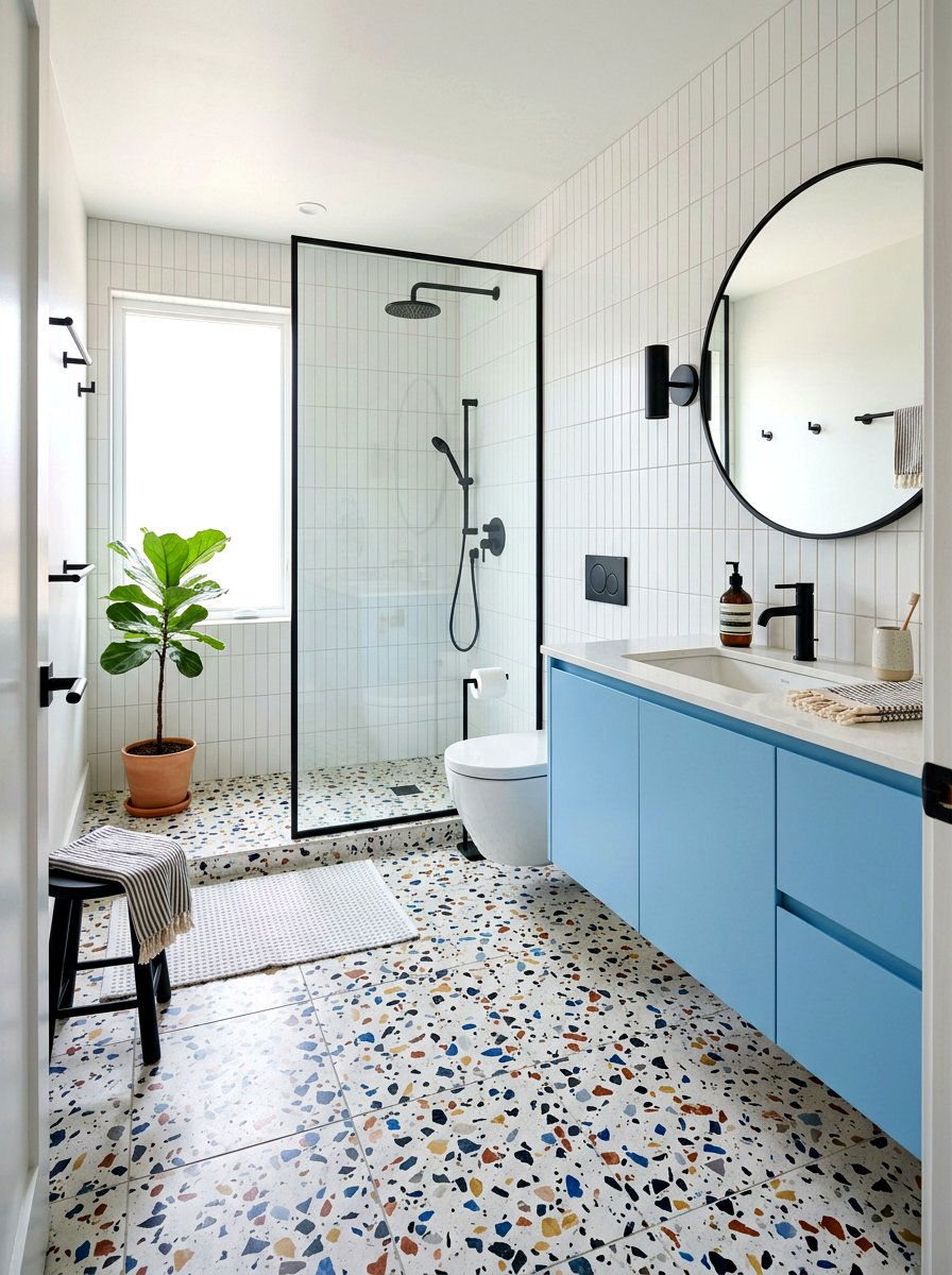 Terrazzo Flooring Bathroom - 30 dramatic bathroom ideas