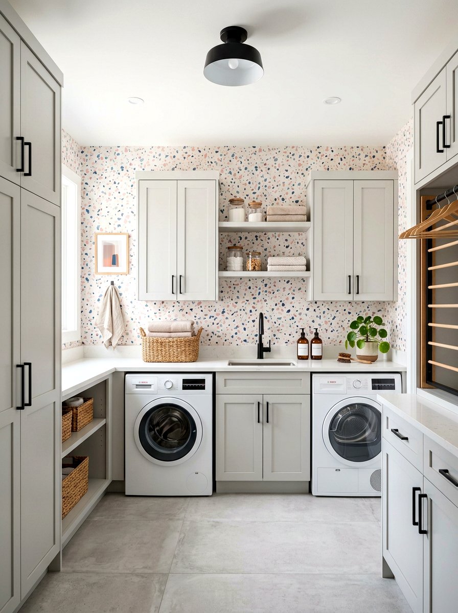 Terrazzo Laundry Room Wallpaper - 30 laundry room wallpaper ideas