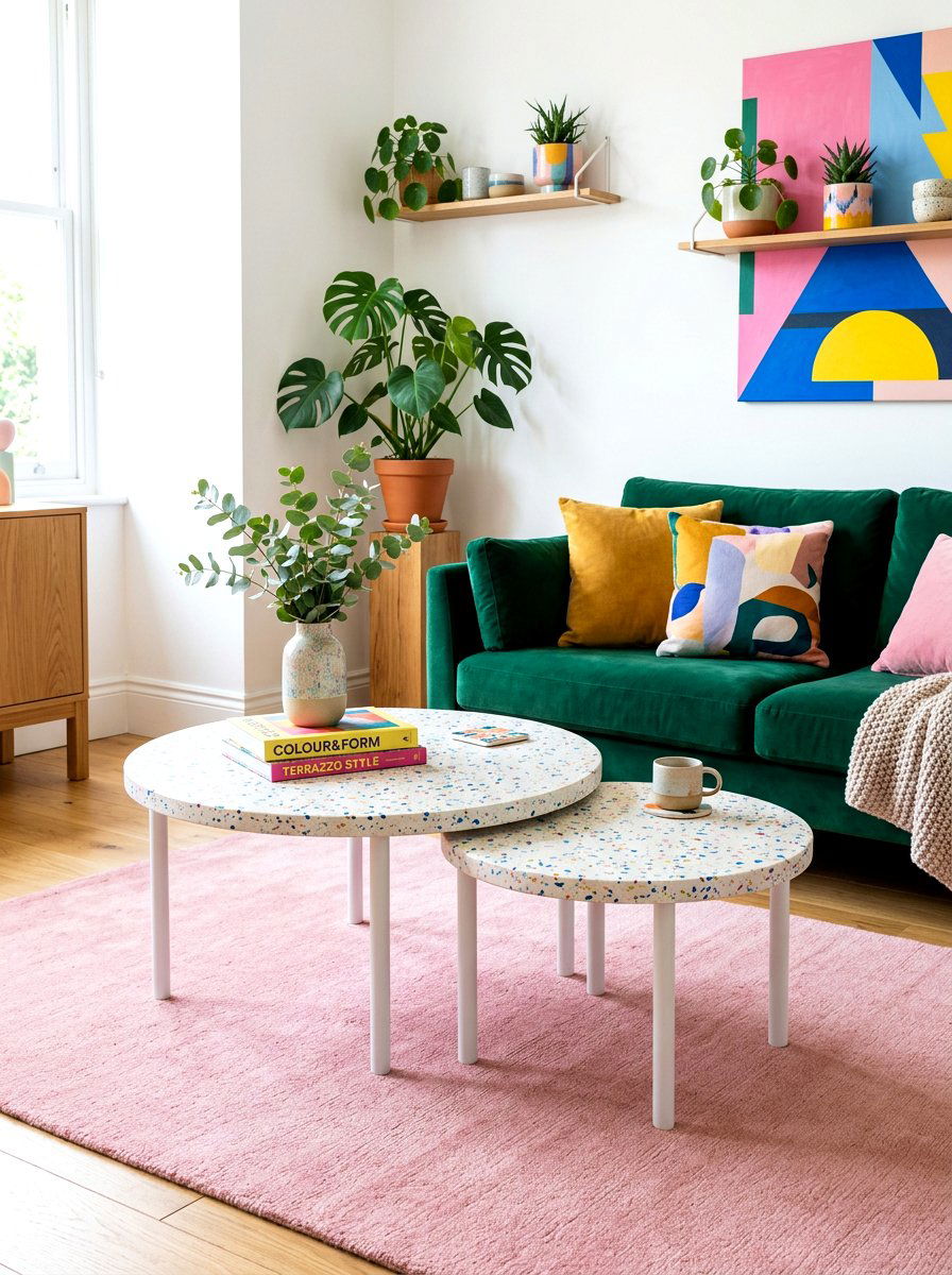 Terrazzo Nesting Coffee Table - 30 nesting coffee table ideas