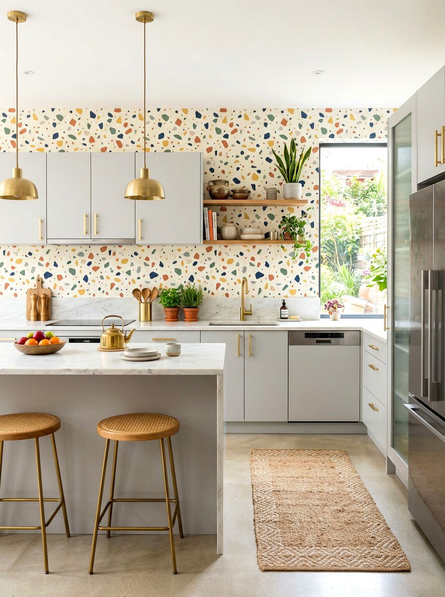 Terrazzo Pattern Wall Decals - 30 temporary backsplash ideas