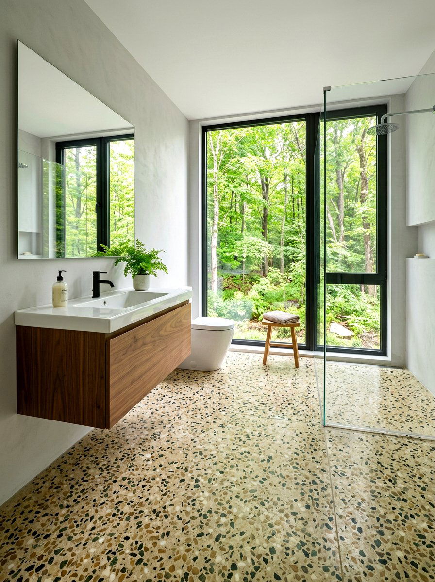 Terrazzo Pebble Floor - 30 fairycore bathroom ideas