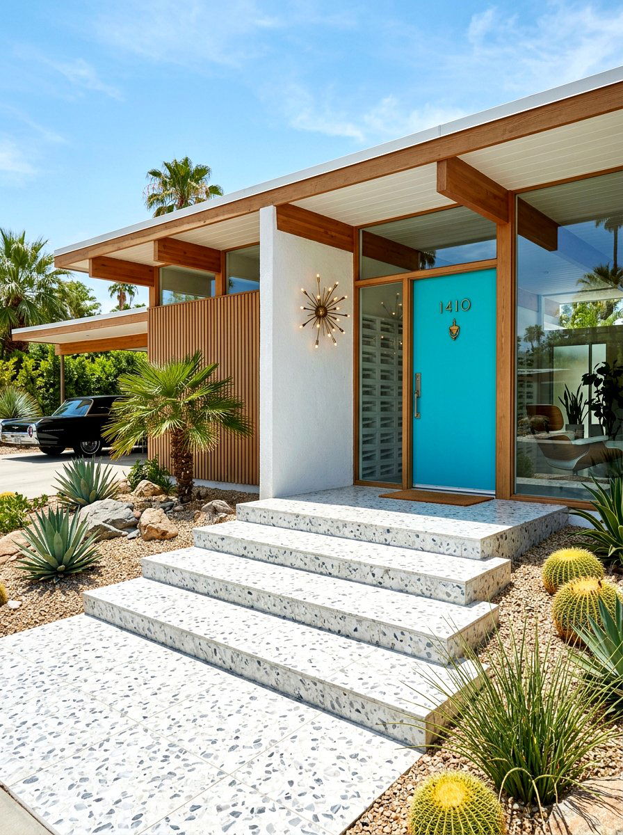 Terrazzo Porch Finish - 30 front steps makeover ideas