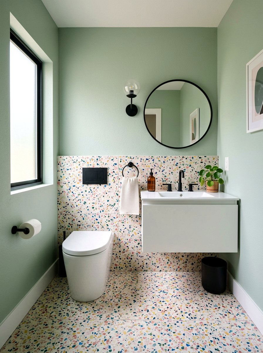 Terrazzo Powder Room - 30 powder room ideas