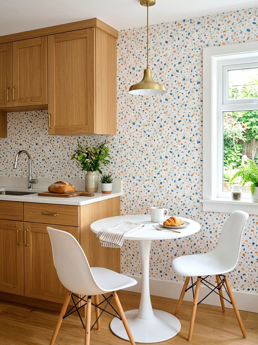 Terrazzo Print Peel And Stick - 30 renter friendly wallpaper ideas aesthetic