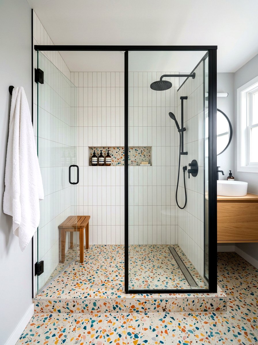 Terrazzo Shower - 30 bathroom shower ideas