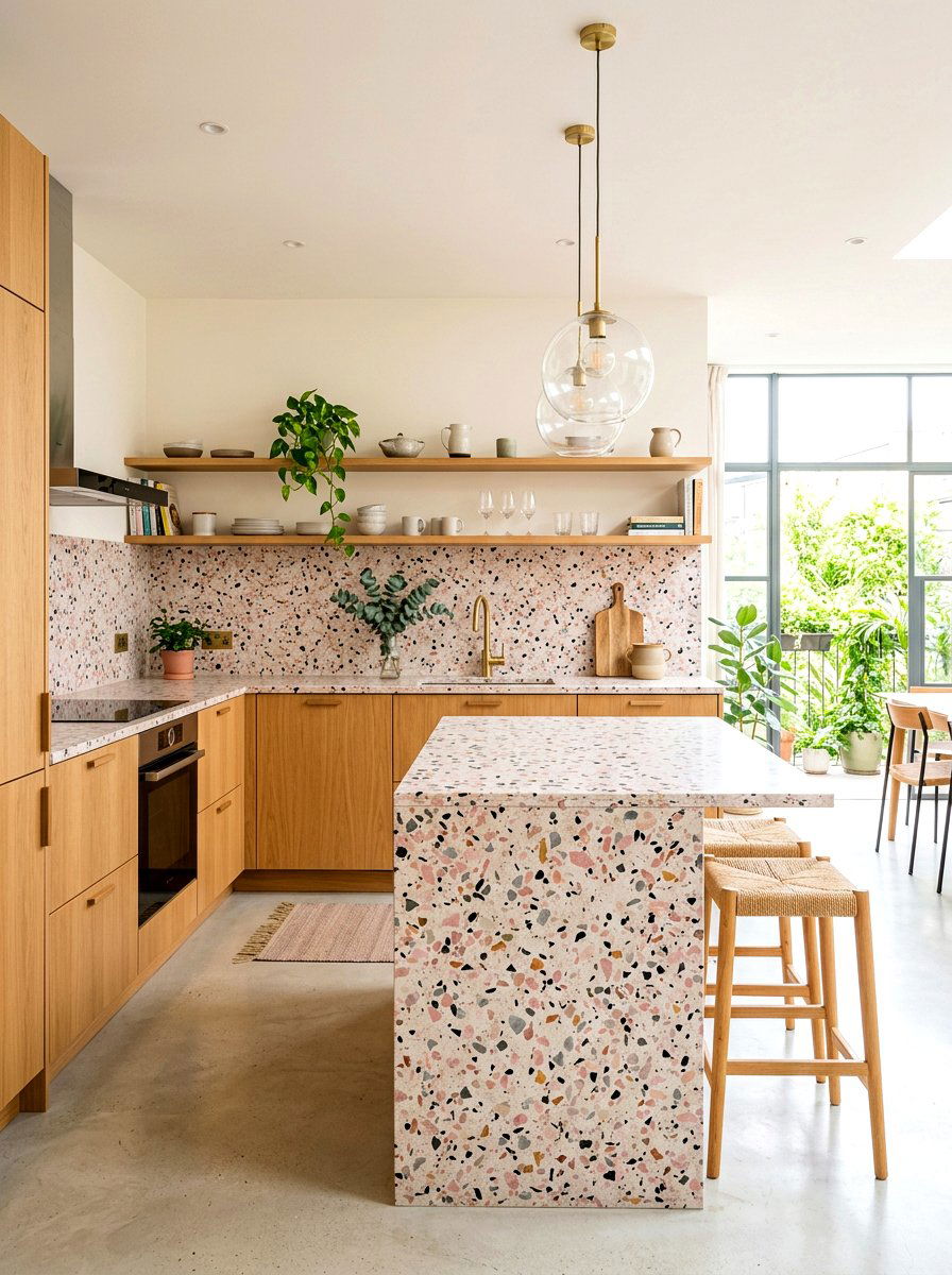 Terrazzo Slab - 30 kitchen backsplash ideas