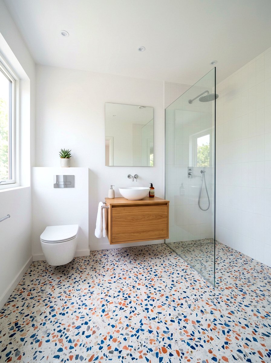 Terrazzo Style Bathroom - 30 summer bathroom decor ideas