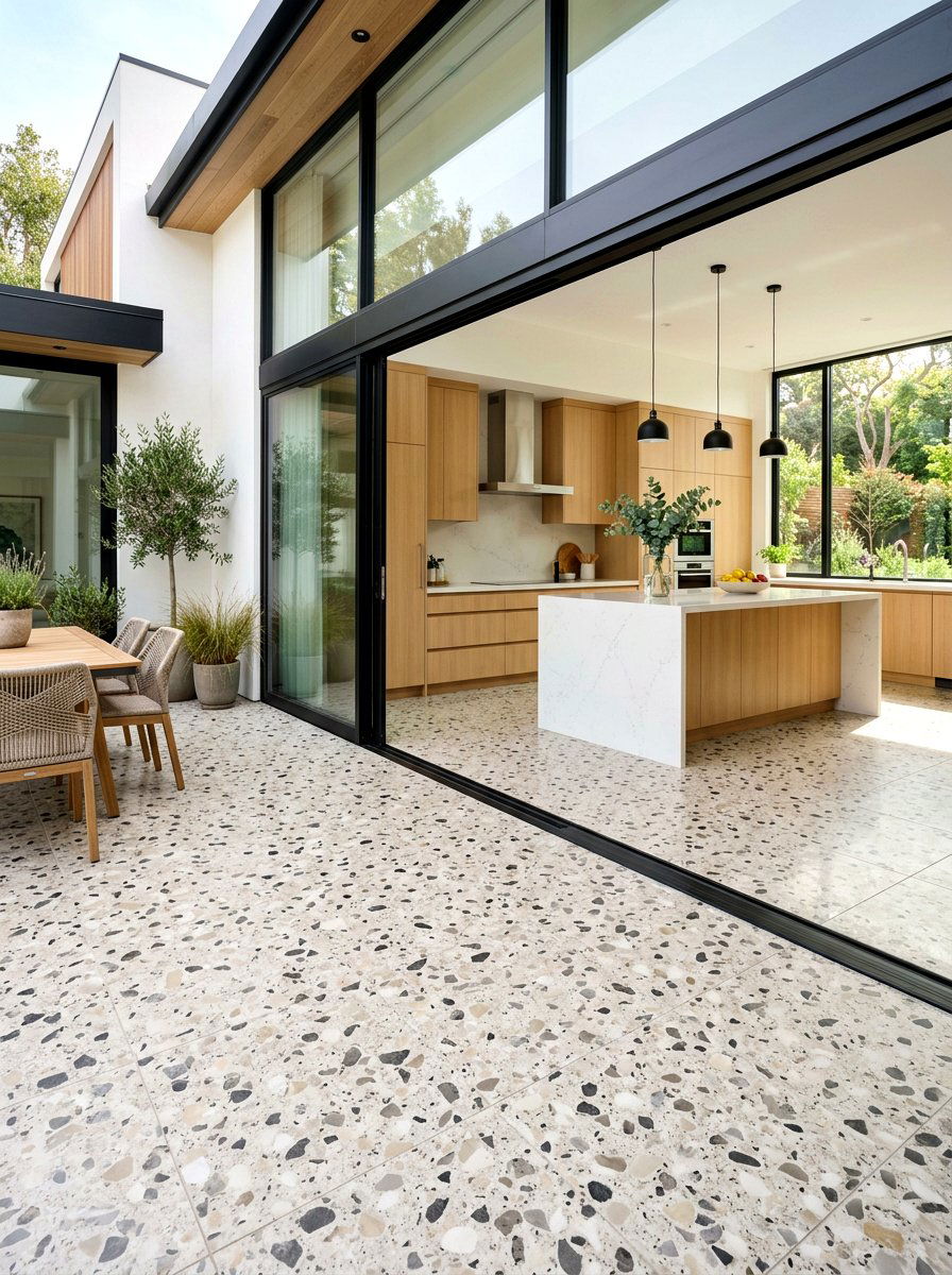 Terrazzo Tile Floor - 30 soft minimal apartment ideas