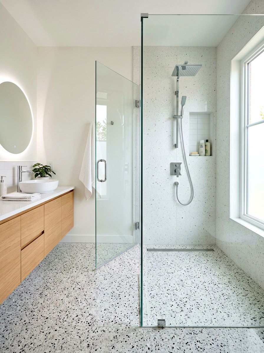 Terrazzo Walk In Shower - 30 terrazzo floor bathroom ideas