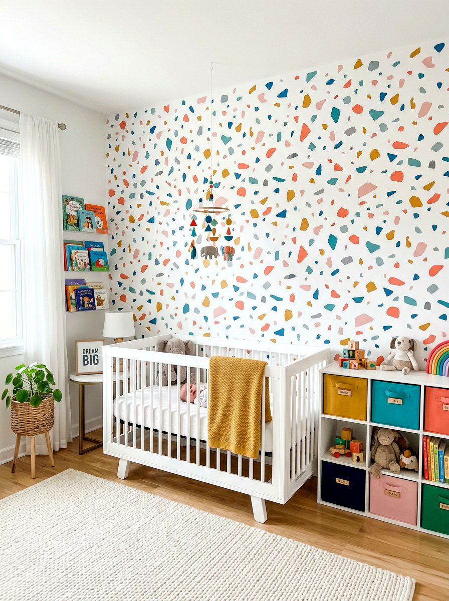 Terrazzo Wall Decal - 30 nursery accent wall ideas