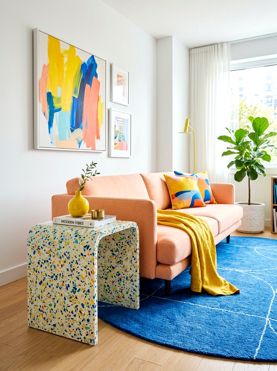Terrazzo Waterfall Side Table - 30 waterfall side table ideas