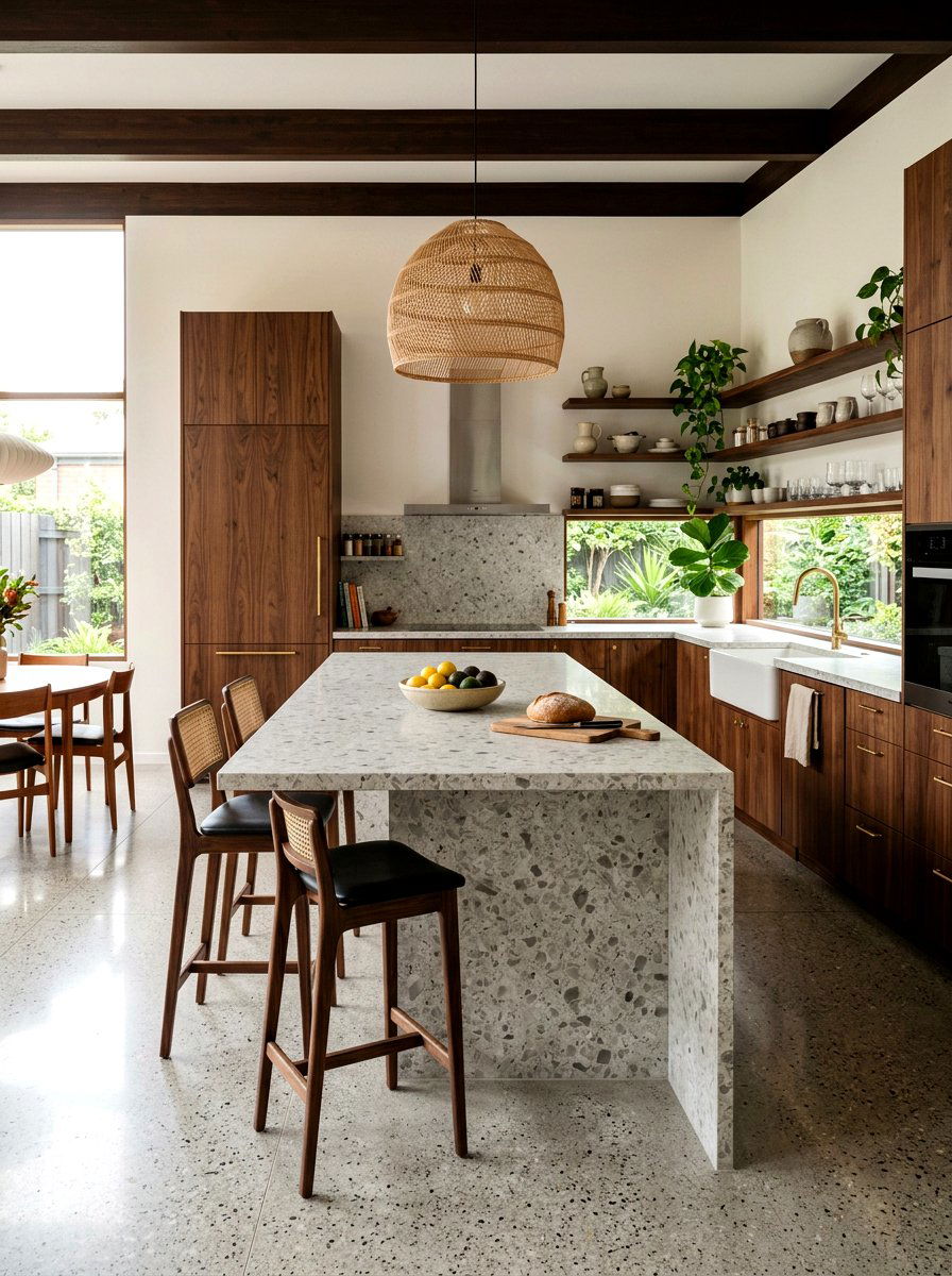 Terrazzo Wood Kitchen - 30 terrazzo kitchen ideas