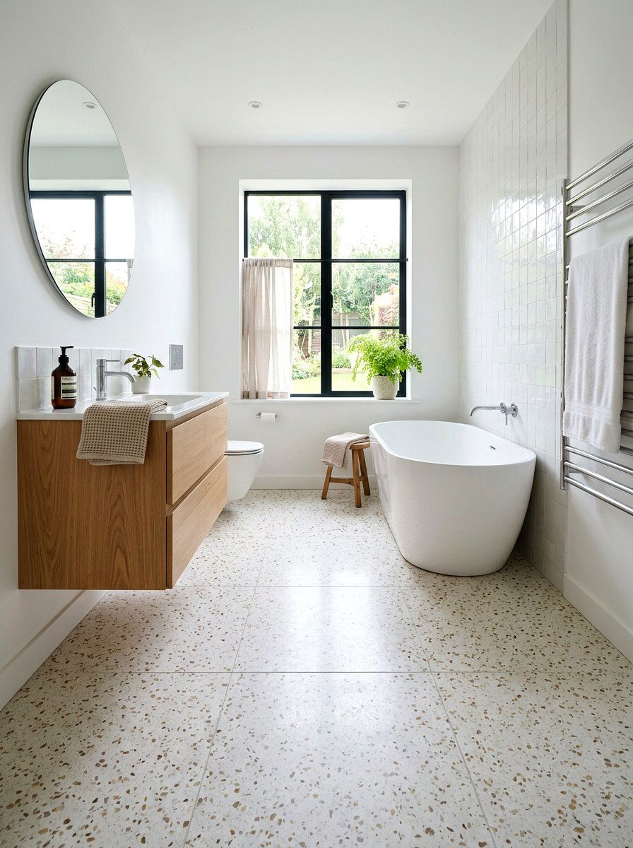 Terrazzo bathroom floor - 30 Scandinavian bathroom ideas