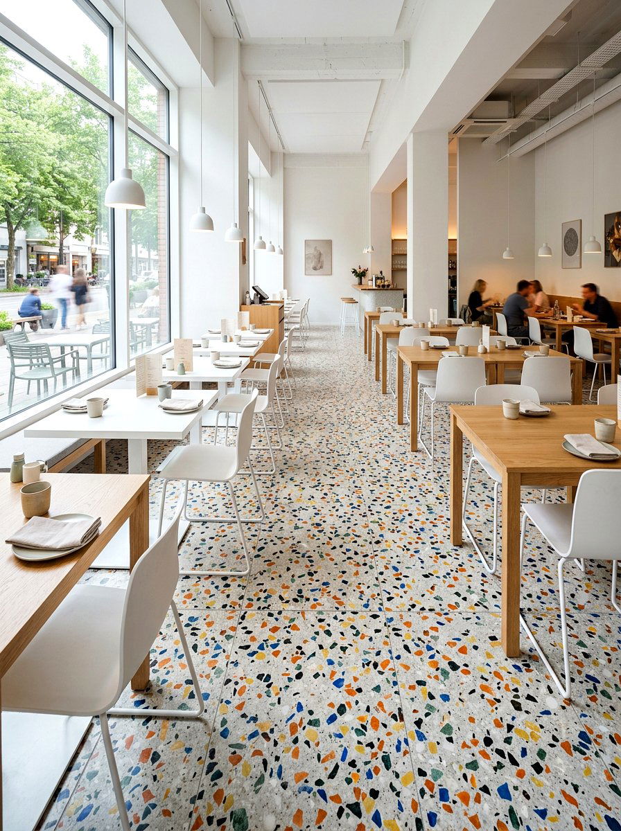 Terrazzo floor style - 30 boutique restaurant dining ideas