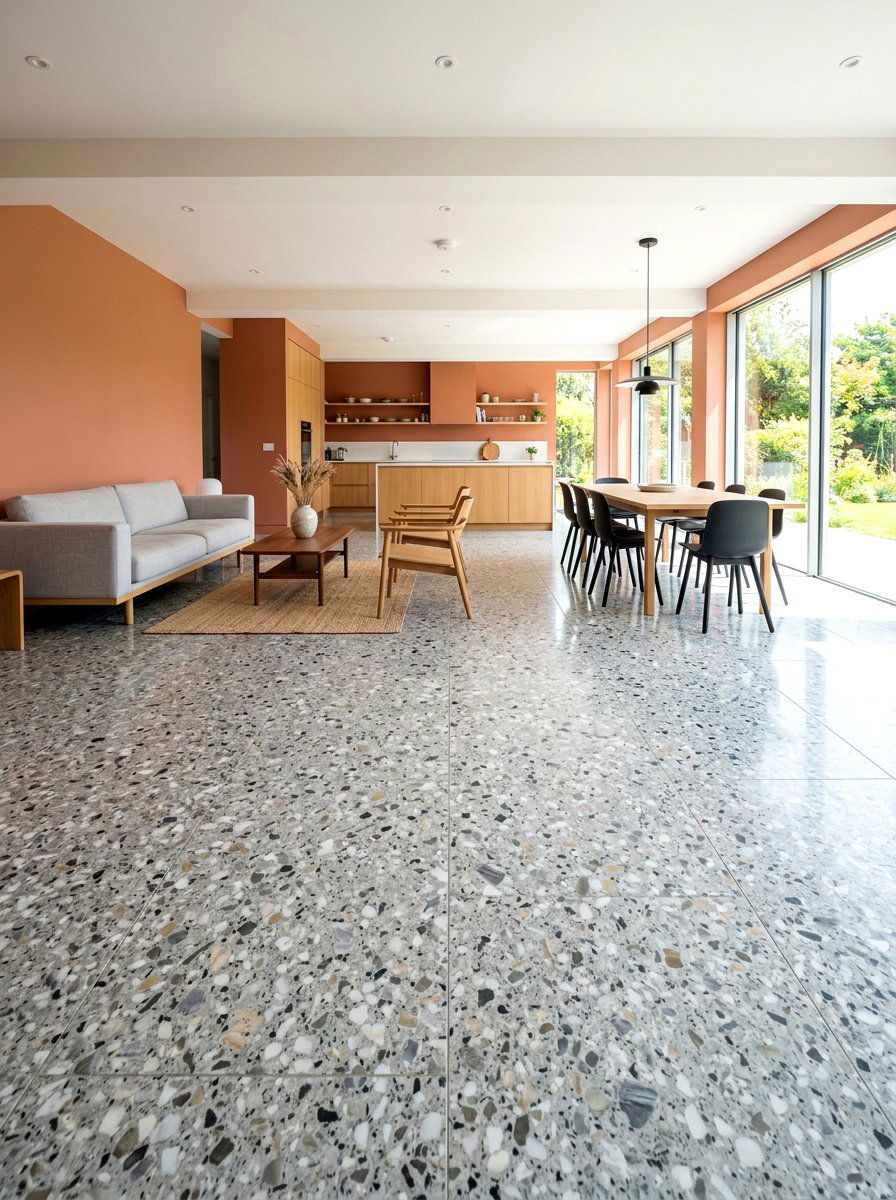 Terrazzo flooring - 30 seventies living room ideas