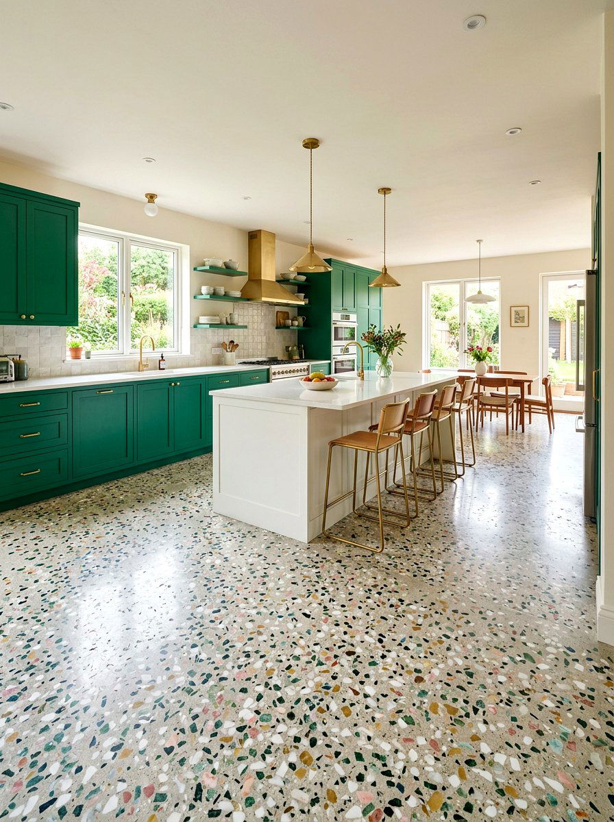 Terrazzo kitchen flooring - 30 neo deco kitchen ideas